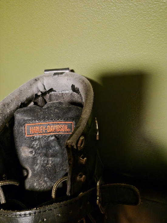 VTG 90\'s Harley Davidson Men\'s Sz 11 Motorcycle Black Leather Boys 91026 main image 4